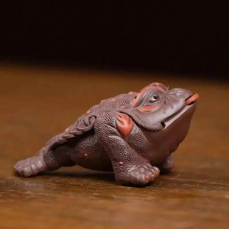 Golden Toad Wealth-attracting Ornament Purple Clay Tea Pet Tea Table Display Чайные украшения Oasis Select Purple Clay