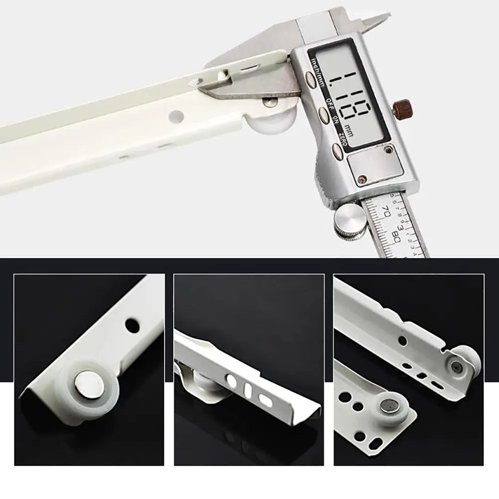 1Pair Mute Pulley Furniture Two Section Cabinets Keyboard Roller Computer Table Chute Two Cabinet Rails Drawer Track Slides Oasis Select
