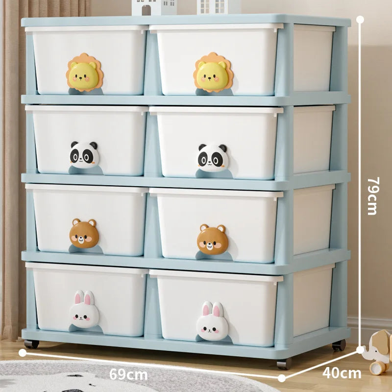 Locker Children's Baby Clothes Storage Box Bedside Table Cross-border Drawer Layered Storage Cabinet Cabinet Locker Oasis Select Doublerow4thfloor
