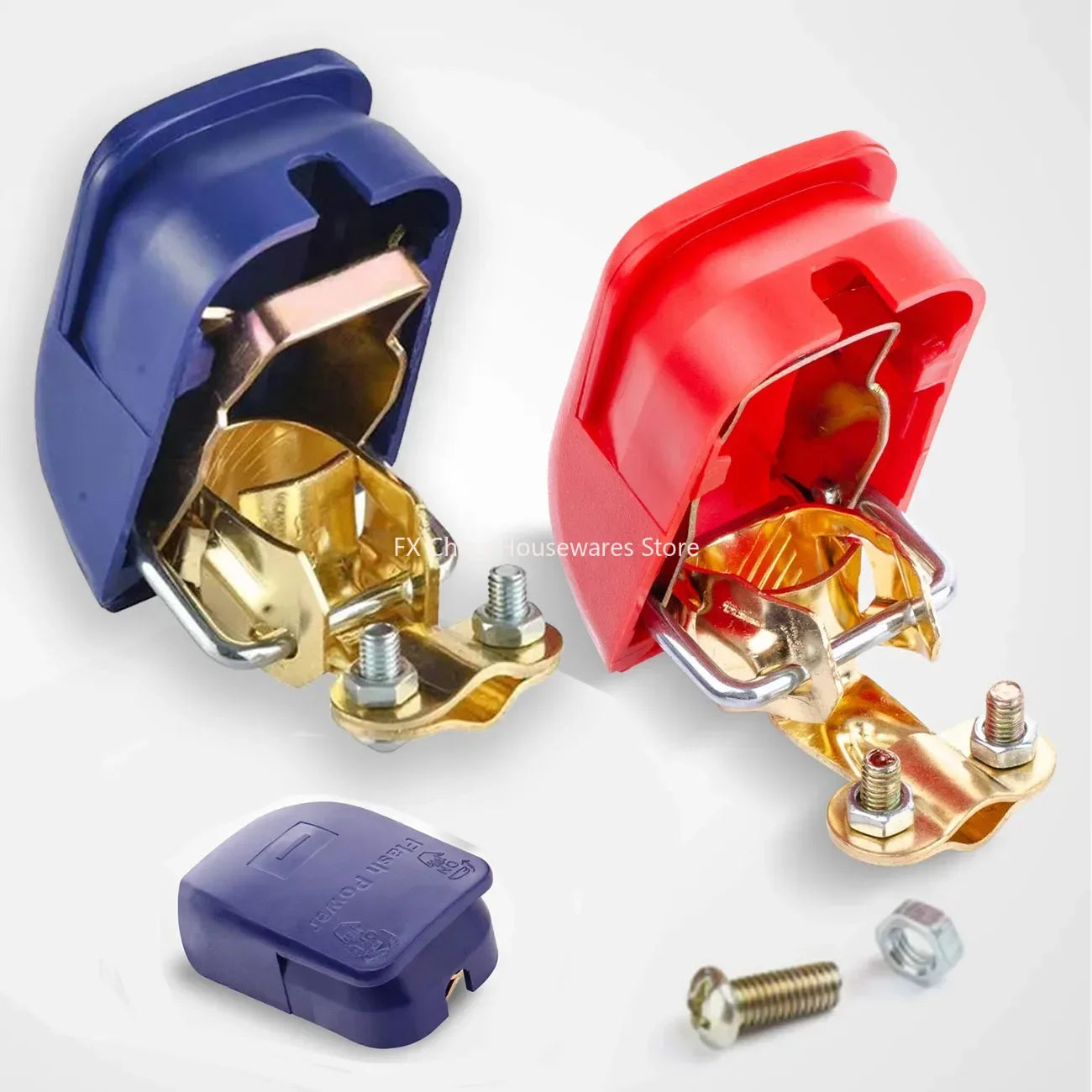 Battery Terminal Connectors Negative and Positive 1 Pair Plate Quick Release Car Connector Battery Clamps Top Post Clips Oasis Select