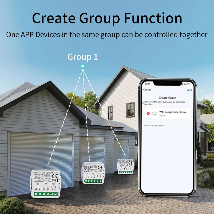 Tuya Zigbee WiFi Smart Garage Door Controller | Alexa Google Smart Garage Controller Oasis Select