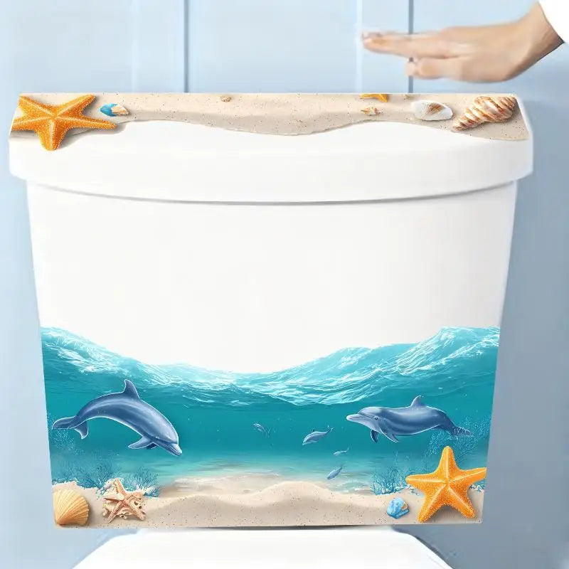 3D Ocean Wave Toilet Sticker Durable Waterproof Anti Slip Removable Creative Bathroom Decor Decal Free Shipping Oasis Select