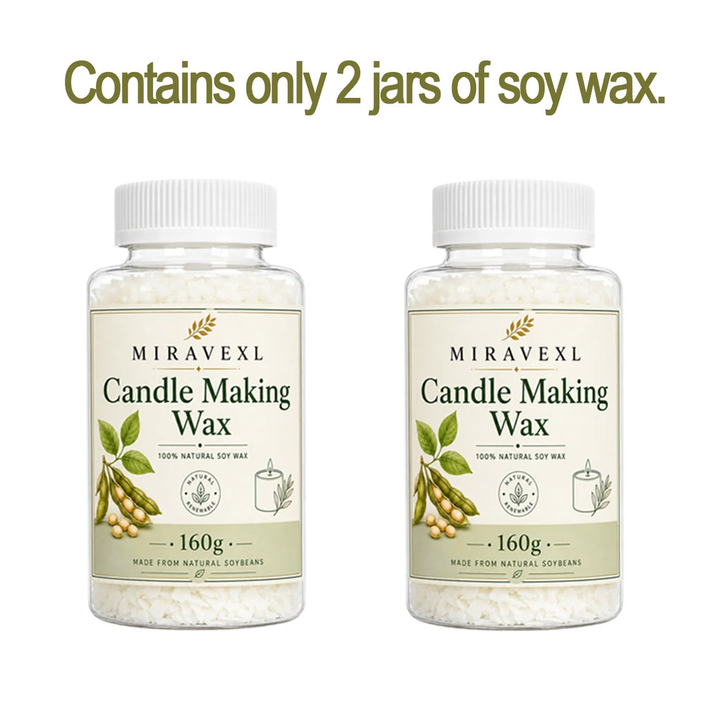 MIRAVEXL Soy Candle Wax 160g or Pearl Powder, DIY Wax Flakes and Shimmer Pigment for Candle Making, Wax Melts Home Crafts Supply Oasis Select 2 bottles