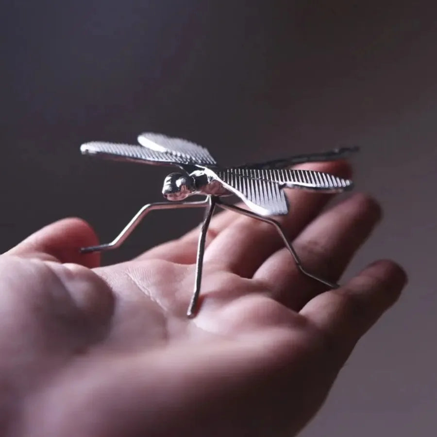 Retro Alloy Dragonfly Butterfly Small Ornaments Office Study Desktop Insect Pen Holder Decoration Home Decor Oasis Select
