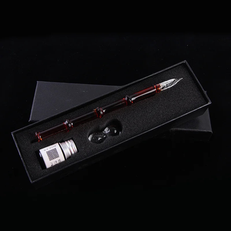 Bamboo Glass Dip Pen Art Color Ink Dip Glass Pen Signature Pen Oasis Select 6