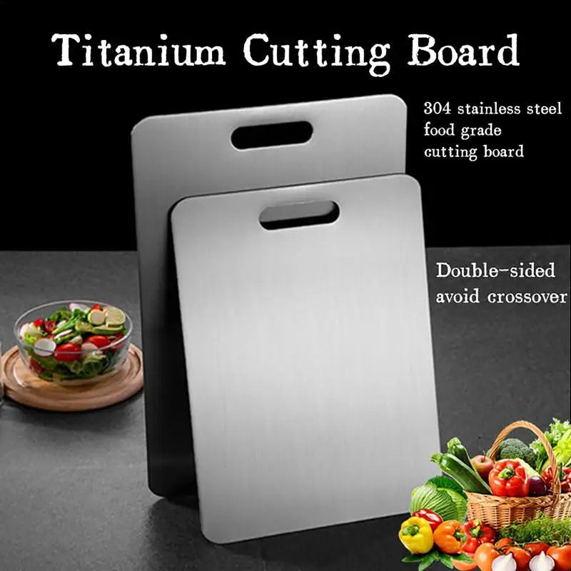 Titanium Cutting Board Double-Sided Chopping Board Food Grade Kitchen Cutting Mat Portable Cutting Board Serving Tray for Meat Oasis Select