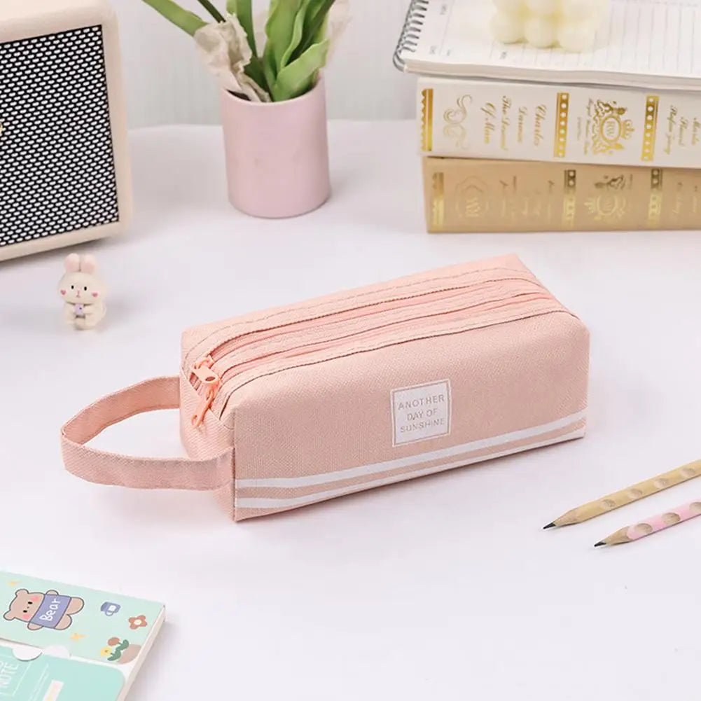 Large Capacity Double Layer Oxford Cloth Pencil Case Pencil Case Oasis Select
