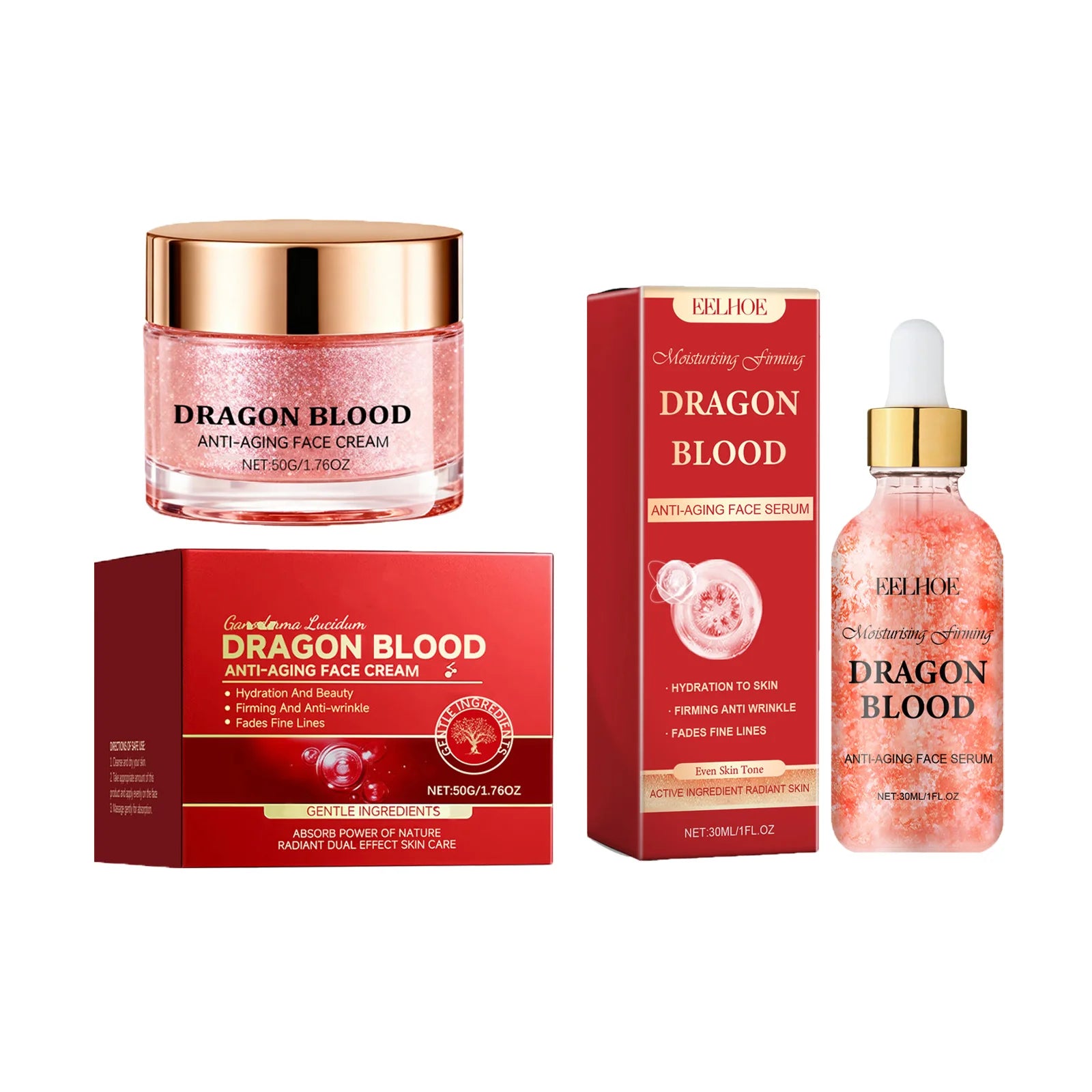 Dragon Blood Anti-Aging Cream & Serum Set | Retinol Firming Anti-Aging Skincare Set Oasis Select Cream and Serum