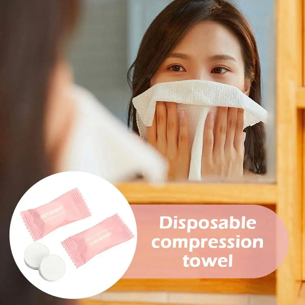 50Pcs Compressed Towel Tablets,Individually Wrapped Mini Portable Towels ,Disposable Face Washcloths for Travel,Gym,Home,Outdoor Oasis Select