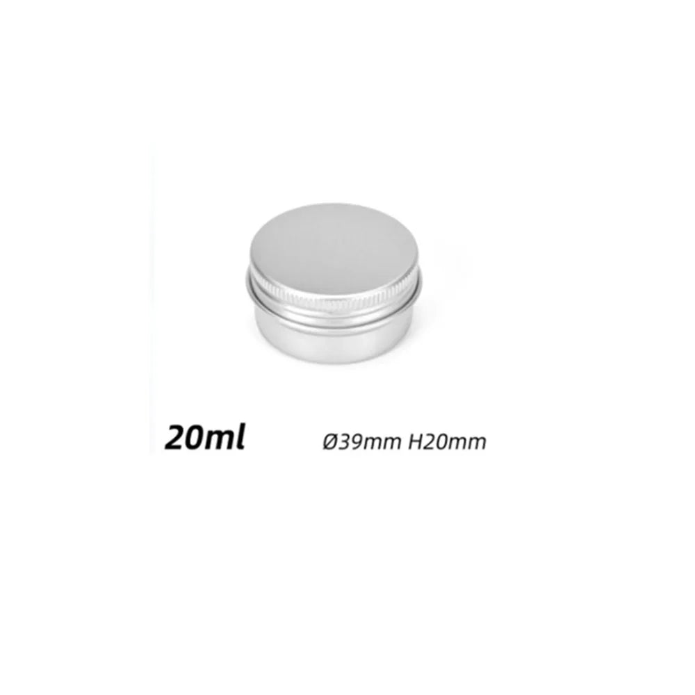 5ml-250ml Cosmetic Aluminum Cans Aluminum Boxes Silver Aluminum Tins Cans Screw Top Round Candle Spice Tins Cans Lid Containers Oasis Select 20ml