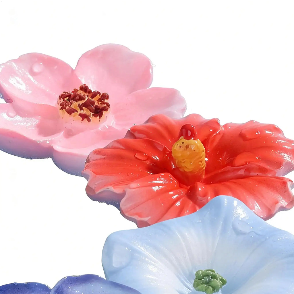 8 Pieces Aesthetic Weatherproof Flower Bee Feeder Floating Bee Station Outdoor Decor for Garden Patio Balcony Pond Wild Bird Oasis Select