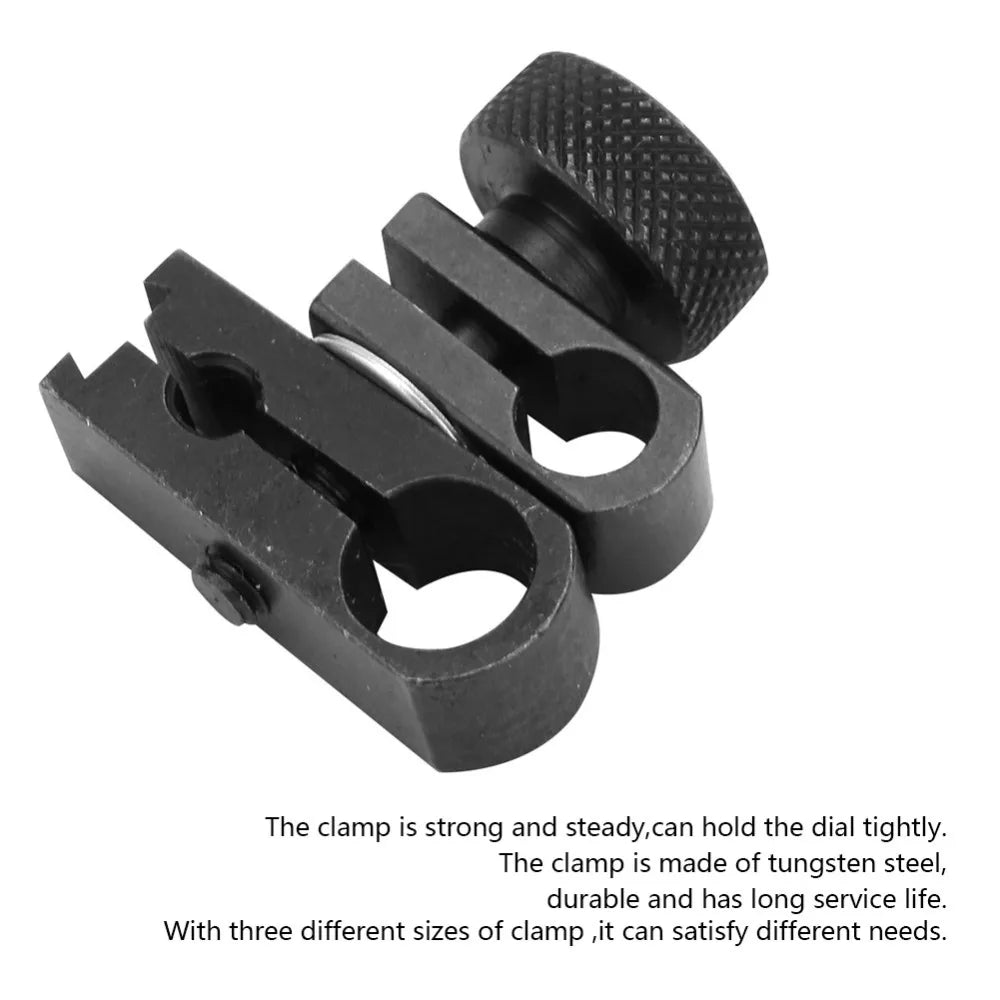4mm 6mm 8mm Diameter Hole Dial Indicator Clamp Chuck Black Carbon Steel Swivel Sleeve Lever Dial Gauge Clamp Rotatable Oasis Select