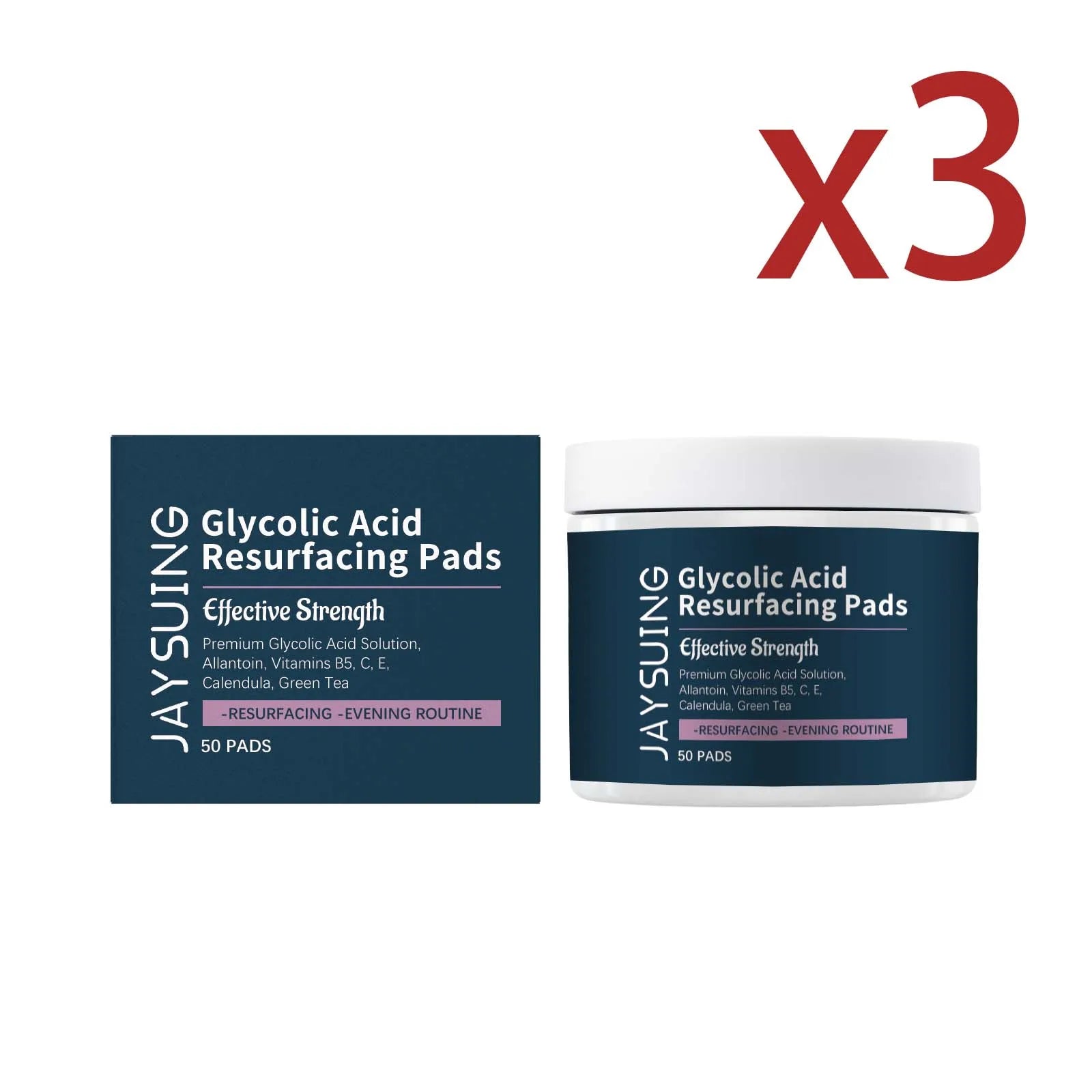 Glycolic Acid Exfoliating Cotton Pad Relieve Skin Discomfort Shrink Pores Remove Blackheads Improve Drying Moisturiz Cotton Pads Oasis Select 3x50PADS