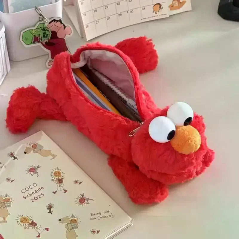 Cute Red Mockingbird Plush Pencil Case Student Stationery School Supplies Kawaii Doll Back To School Storage Bag Pen Stationery Oasis Select