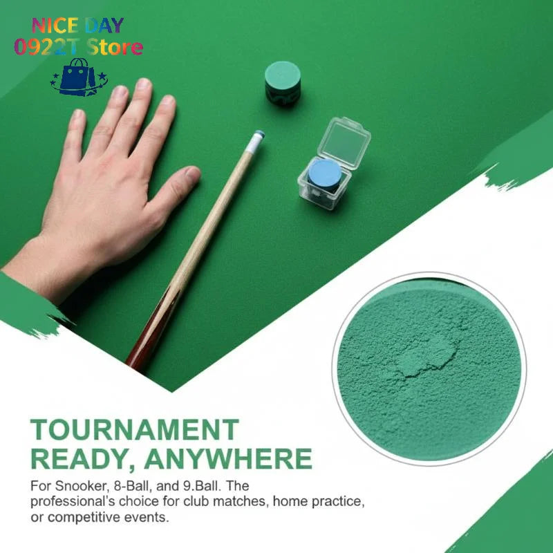 1Pc With Storage Box No-slip Billiard Chalks Pool Cue Stick Chalk Snooker Easy Powder Billiard Chalk Pool Accessories@#X Oasis Select