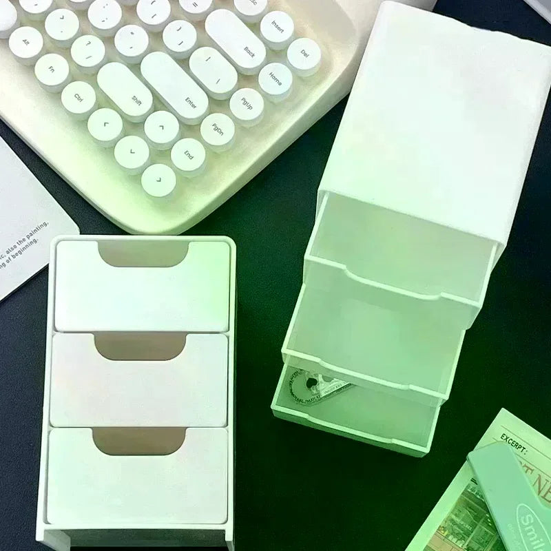 3-Tier Cosmetic Organizer Box with Drawers | Jewelry & Desk