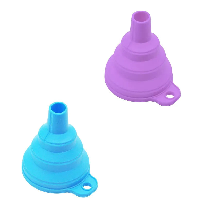 1/2pcs Silicone Folding Funnel Multifunctional Portable Kitchen Retractable Oil Leak Household Liquid Dispenser Kitchen Utensils Oasis Select 2pcs mix small 3