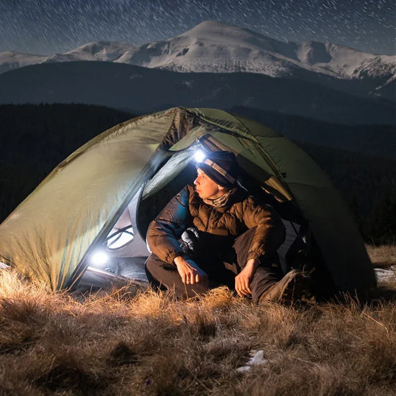 IR Motion Sensor COB LED Headlamp Mini Lightweight Hat Clip Light with Magnet Hook USB Rechargeable Multifunctional Headlight Oasis Select