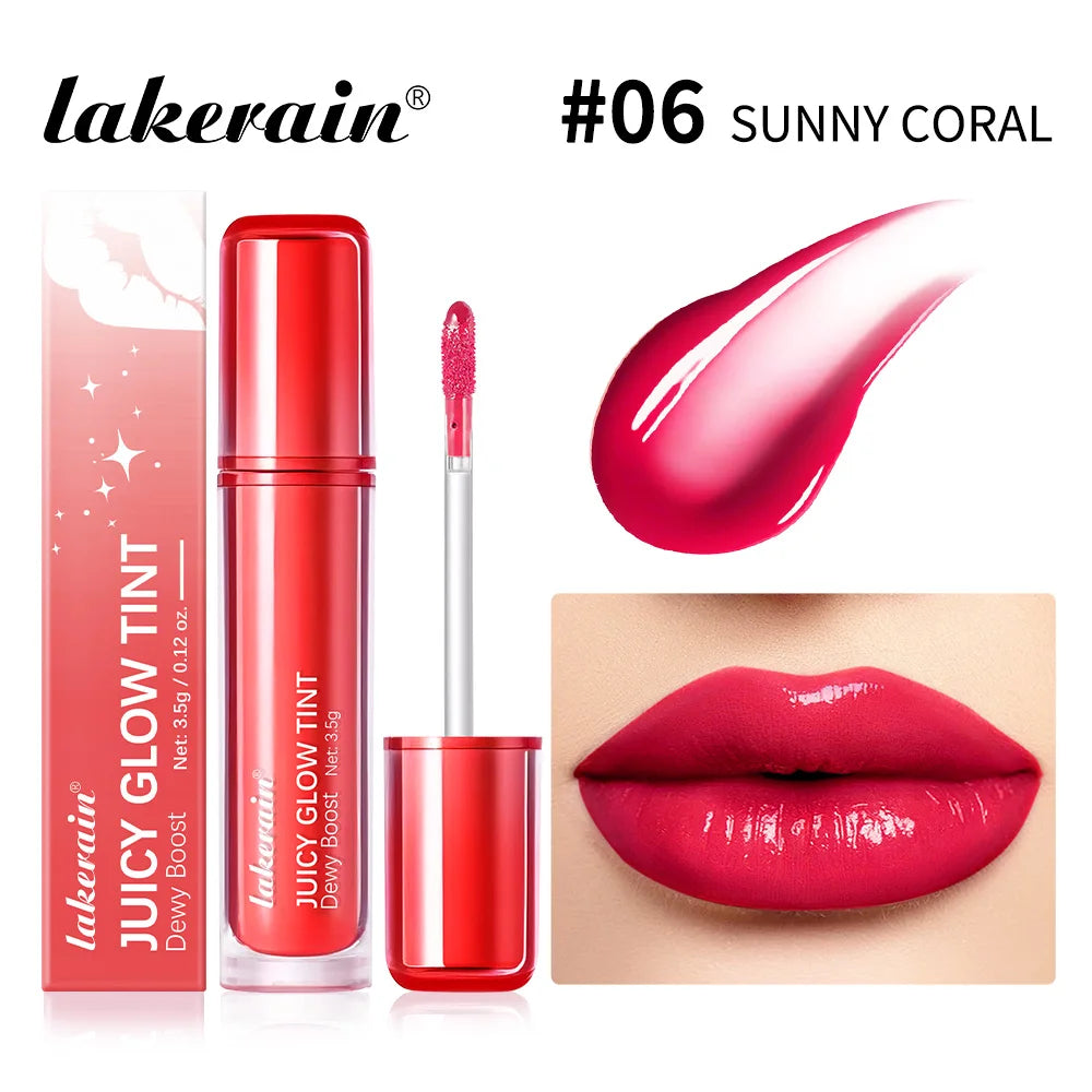 Mirror Lip Glow Tint Long-wearing Hydration Moisturizing Juicy Lip Gloss Non-sticky Color Stays Put Lips Care Plumping Gloss Oil Oasis Select 06Sunny Coral