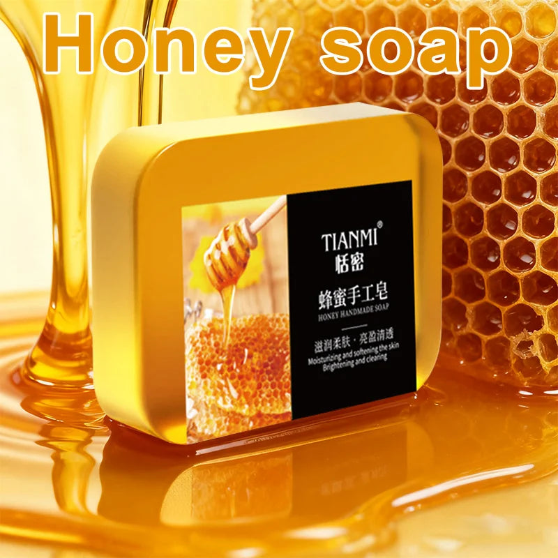 2PCS Honey Soap, Deep Cleaning, Hydrating and Moisturizing, Softens Rough Skin, Smoothes Skin, Easy to Carry for Outdoor Travel Oasis Select