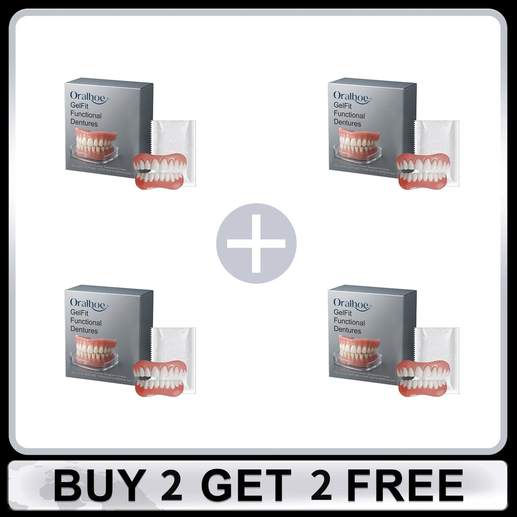 Denture Set Upper Lower Veneers Enhance Denture Silicone Kit Smile Aesthetics Natural Comfortable Fake Tooth Oral Hygiene Care Oasis Select 4 Set