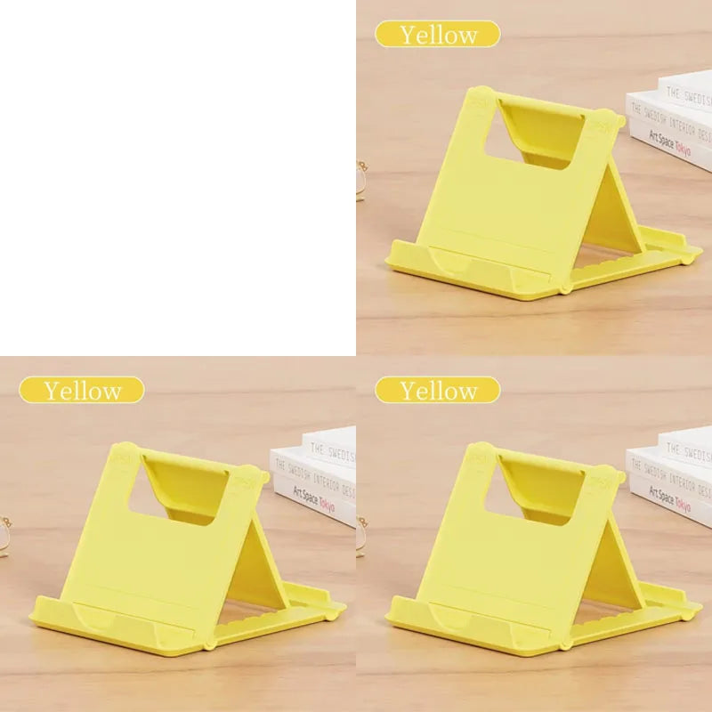 1/2/3/4pcs Table Phone Holder Folding Bracket Adjustable Desktop Stand Universal Phone Tablet Stand For IPad IPhone Samsung Oasis Select 3pcs Yellow