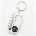 3 in 1 Keychain Compass Portable Mini Keychain Outdoor Thermometer Magnifying Glass Compass Camping Essentials Survival Tools, Oasis Select 1PC