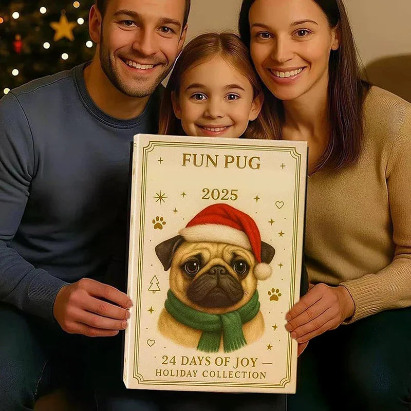 2025 Pug Advent Calendar 24 Days Christmas Countdown with Cute Dog Ornaments Holiday Gift for Dog Lovers Oasis Select
