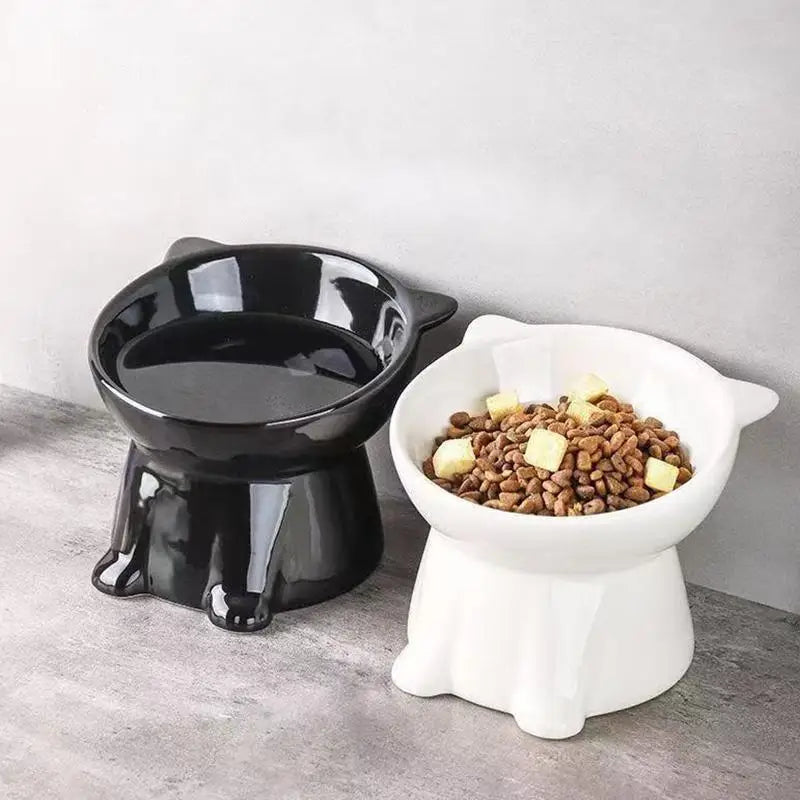 Raised Tilted Anti-Tip Pet Bowl – Cat & Dog Food Water Feeder