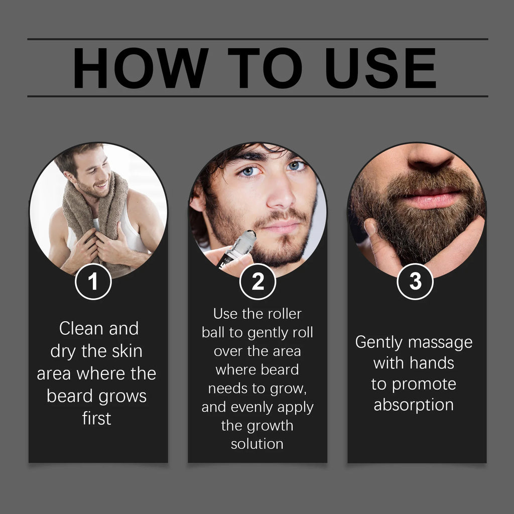 Beard Care Roll-On Oil – Nourishes, Thickens & Reduces Shedding Beard Growth Oil Oasis Select