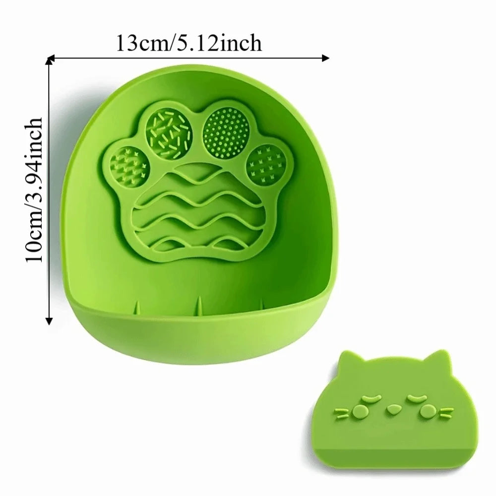 Silicone Suction Cup Cat Bowl | Non-Slip Slow Feeder Pet Dish