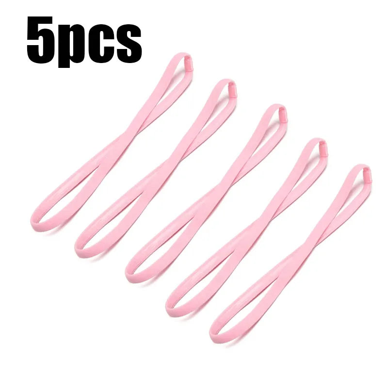 5/10pcs Elastic Absorbent Sweat Bands Yoga Running Fitness Headband Thin Sports Women Men Hair Bands Anti-Slip Hair Accessories Oasis Select 5pcs pink