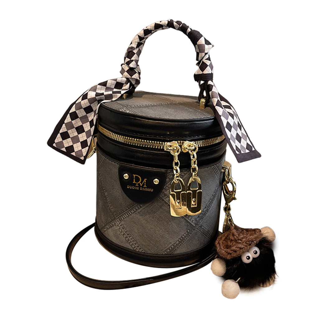 HOBBAGGO Women's PU Leather Bucket Crossbody Tote Bag Purse