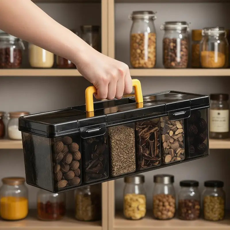 Multi-Layer Spice Organizer Box | Portable Transparent Storage