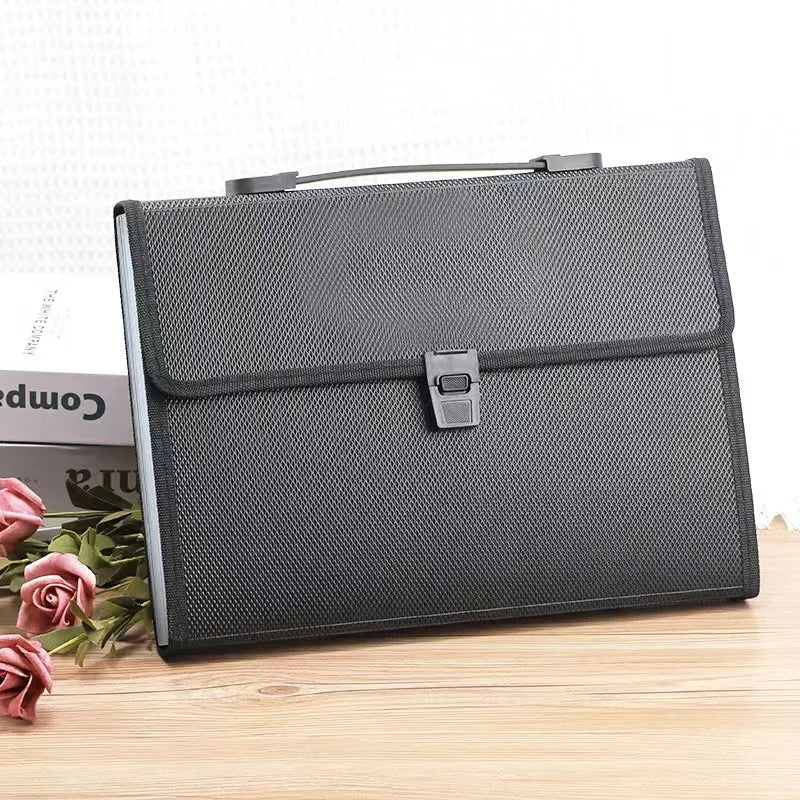 A4 Organ Bag Portable Accordion File Organizer Multi-Layer Folder Environmentally Friendly Portable Document Bag For Office Desk Oasis Select Black