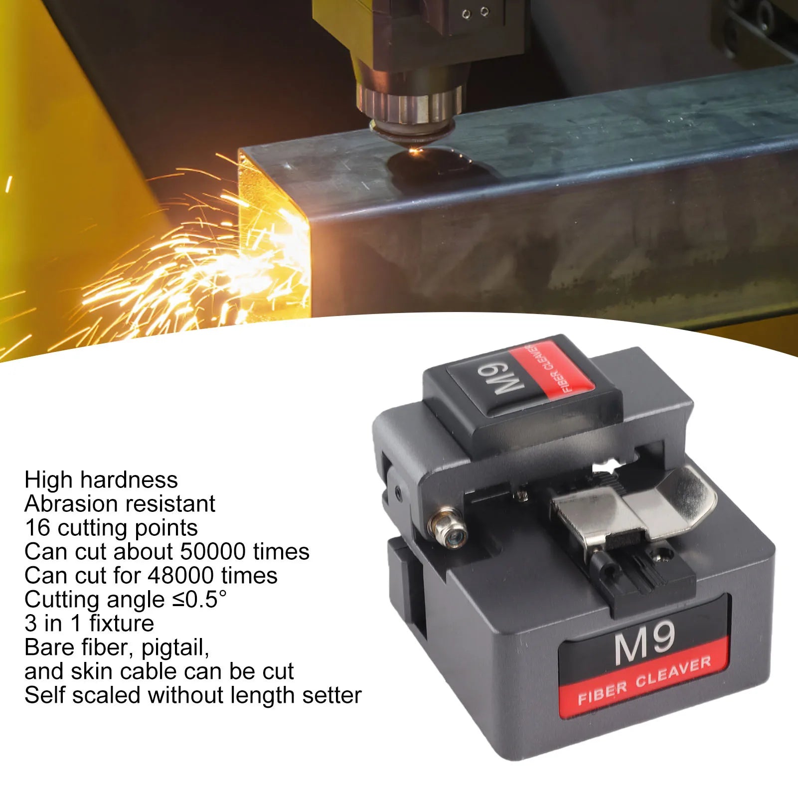 Optic Cleaver Rugged Automatic Optical Cutter High Accuracy Stainless Steel Aluminum Alloy for Home Installation Oasis Select