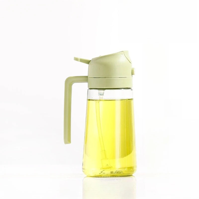 1pc 15.89oz Leak-Proof Oil Dispenser, Dual-Use Spray & Return Nozzle for Cooking Grilling Salad, Olive Oil Vinegar, Home Outdoor Oasis Select green