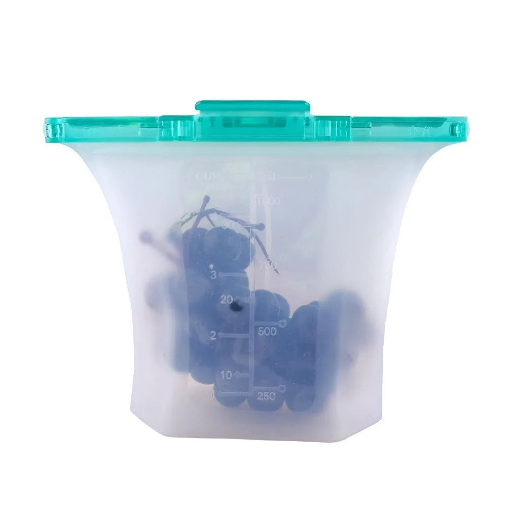 1000ml Reusable Silicone Food Storage Bag – Leakproof Seal