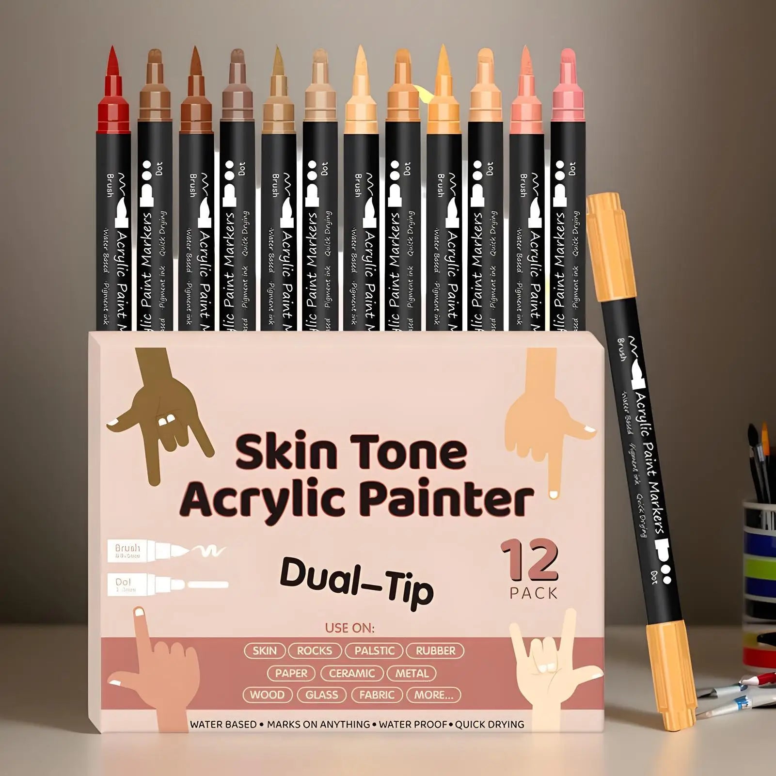 Nail Arts Graffiti Pen Body Painting Graffiti Skin Color Water-based Pen Dot Flower Hook Line Waterproof Acrylic Pigment Pen Oasis Select