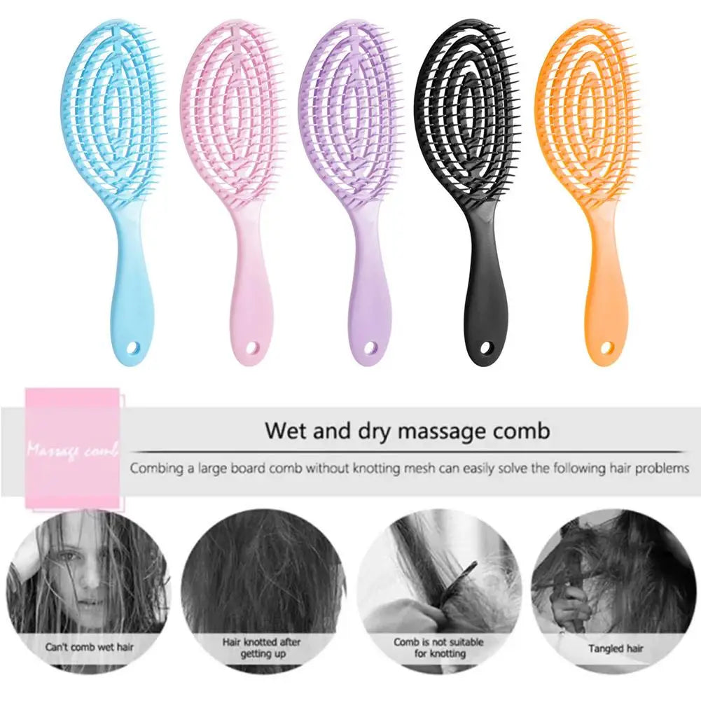 Hair Massage Comb Bristle Nylon Hairbrush Curly Detangle Hair Brush for Salon Hairdressing Tools Oasis Select