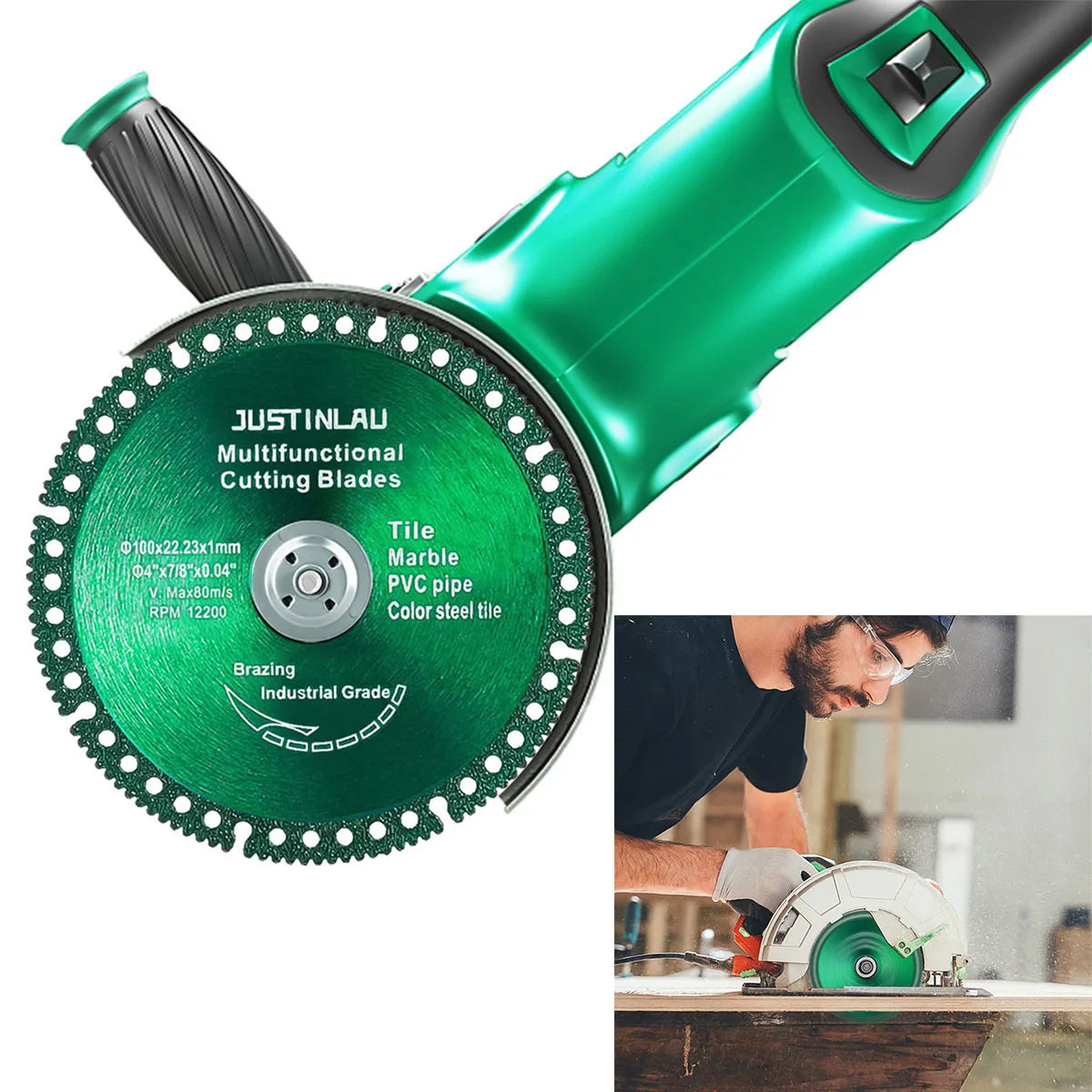 JUSTINLAU Multifunctional Cutting Piece Sheet Disc Tile Rock Plate Metal Marble Machine Angle Grinder Dry Slice Emery Saw Blade Oasis Select