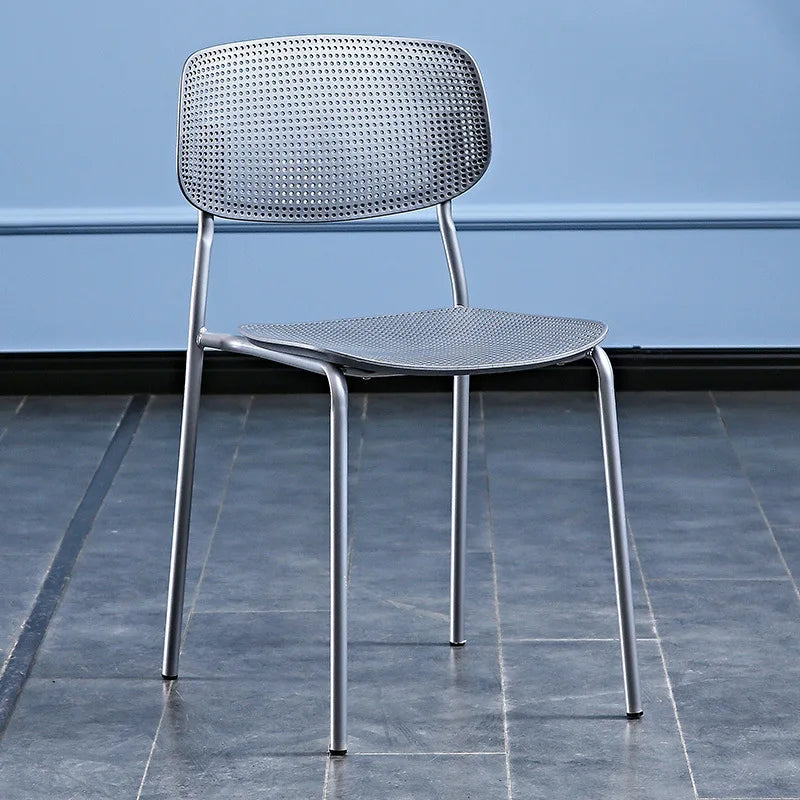 Plastic dining chair household leisure chair cafe table and chair creative backrest stool simple milk tea shop negotiation chair Oasis Select Grey 2 pieces