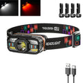 6 Modes LED Headlight Handfress Motion Sensor Powerful Headlamp Head Lamp COB Flashlight Torch Head Light For Camping, Fishing Oasis Select 1PC with Hook