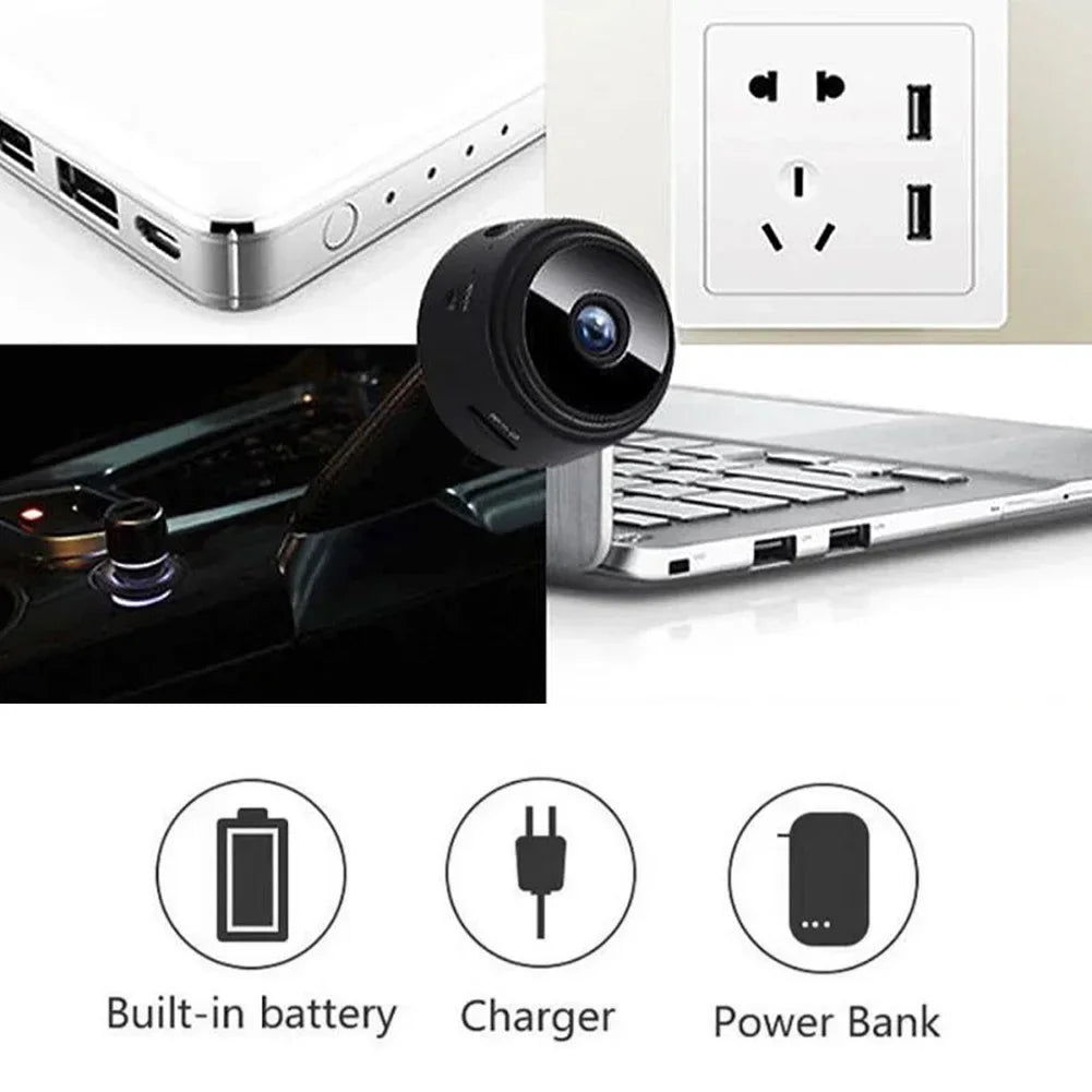 A9 Mini WiFi Security Camera – Night Vision & 150° Wide Angle