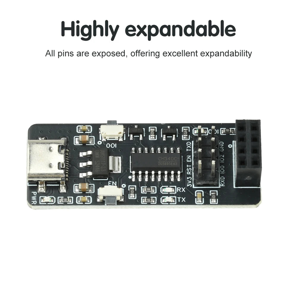 ESP-01/01S Wireless Transparent Transmission Module ESP8266 Serial to WiFi Adapter Module USB Converter Adapter Type-C Interface Oasis Select
