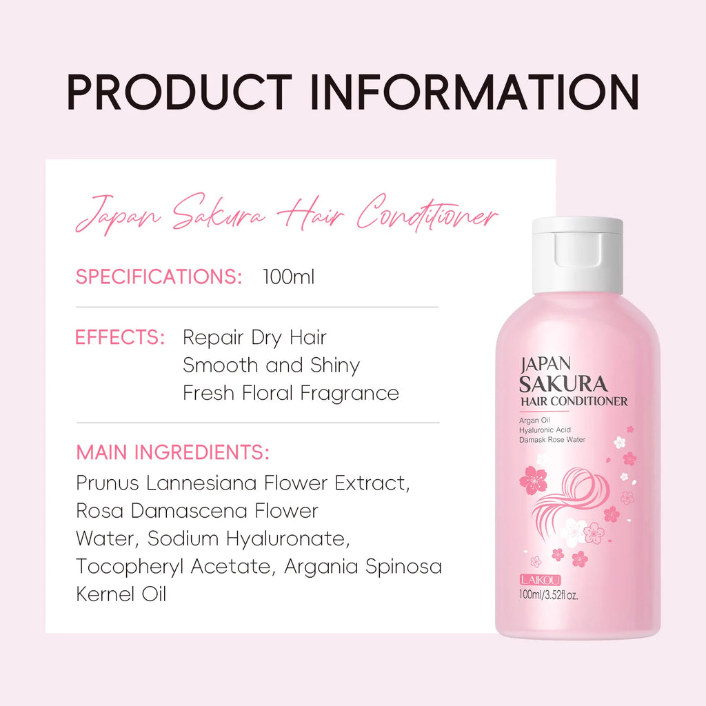 LAIKOU Japan Sakura Shampoo/Conditioner Repair Damaged Hair Moisturizing Nourishing Oil Control Hair Cleansing Care Oasis Select