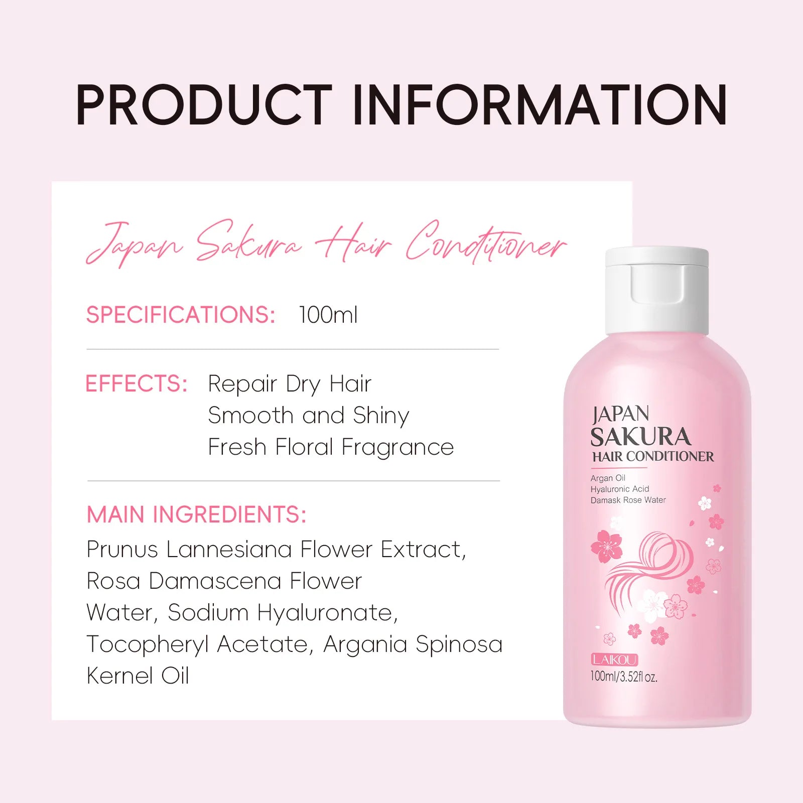 LAIKOU Japan Sakura Shampoo/Conditioner Repair Damaged Hair Moisturizing Nourishing Oil Control Hair Cleansing Care Oasis Select