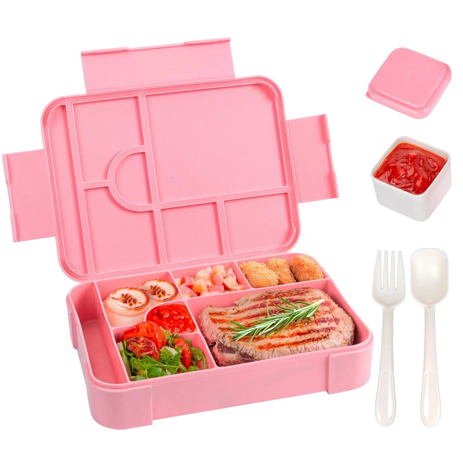 Kids Leakproof Bento Box – Divided Microwave-Safe Lunch Container Kids Bento Lunch Box Oasis Select Pink 1330ml
