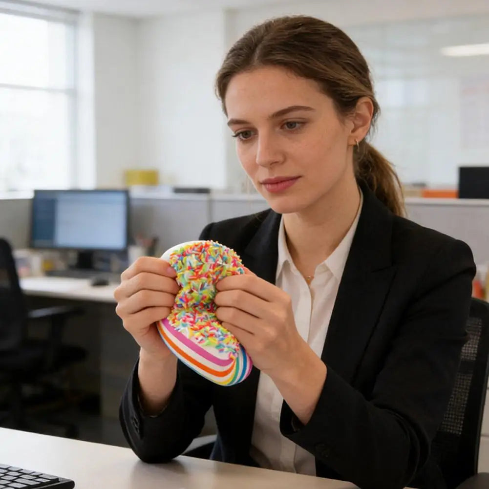 Rainbow Cake Squishy Slow Rising Stress Relief Toy – 14cm