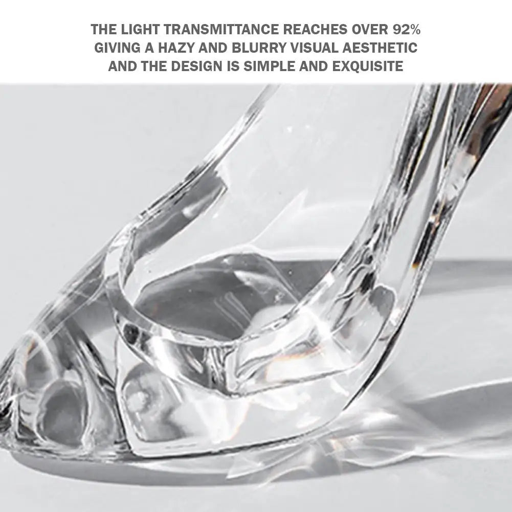 Cinderellas Crystal Glass Slipper Shoe Transparent Acrylic High-Heeled Shoes Figurines Wedding Decoration Valentine's Day Gift Oasis Select